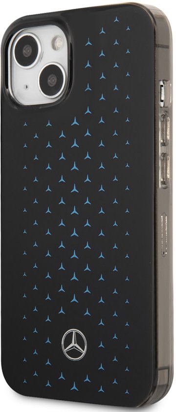 Mercedes-Benz iPhone 14 Plus & 15 Plus Back cover case - Double Layer - Gradient Star Pattern - Black van Mercedes-Benz