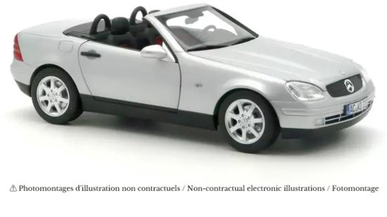 Mercedes Benz SLK 1996 Brillant Grijs - Model 1/18 Norev van Norev