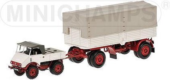 Mercedes-Benz Unimog 401 + Pritschenanhanger - 1:43 - Minichamps van Mercedes-Benz