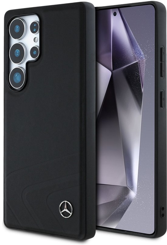 Mercedes Case Leder Horizontale Curven Voor Samsung Galaxy S25 Ultra van Mercedes