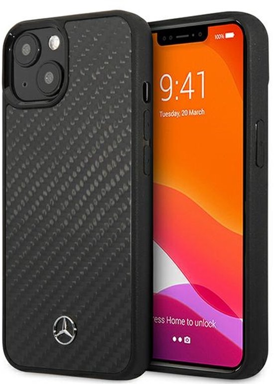 Mercedes Dynamic Line - iPhone 13 mini Hoesje - Carbon - Lichte Constructie - Zwart van Merkloos