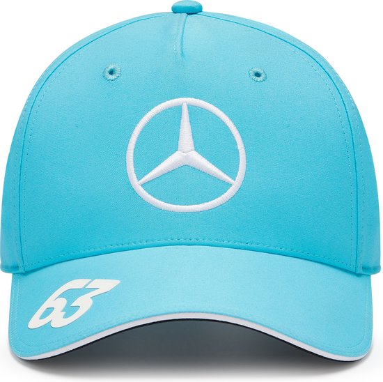 Mercedes George Russel Trucker Cap Blauw 2024