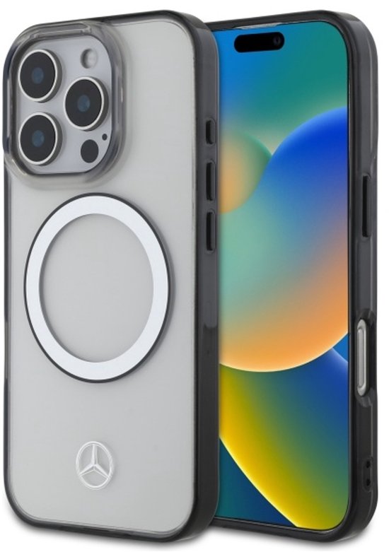 Mercedes iPhone 16 Pro Max - Transparant Hoesje Met MagSafe - Logoprint van Merkloos