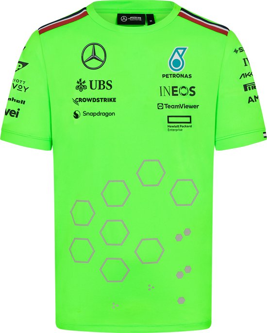 Mercedes Teamline Shirt Groen 2024 M - Lewis Hamilton - George Russel - Formule 1 van Mercedes