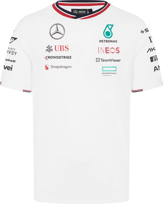 Mercedes Teamline Shirt Wit 2024 S - Lewis Hamilton - George Russel - Formule 1