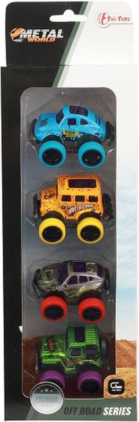 Metal Off Road Auto's, 4st. van Hot Wheels