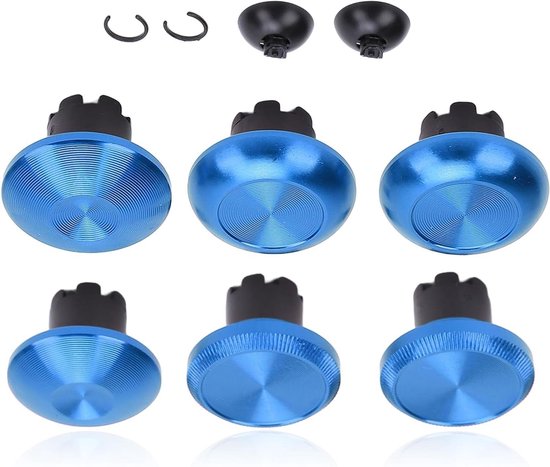 Metalen Duimsticks - Controller Thumbsticks - Verbeteren Game-ervaring - Gestructureerd Ontwerp - 6x Doppen 2x Knoppen - Blauw van Merkloos