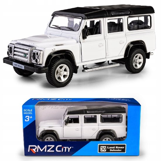 Metalen Land Rover Defender Modelauto 1:34 Wit - Daffi Speelgoed van Merkloos