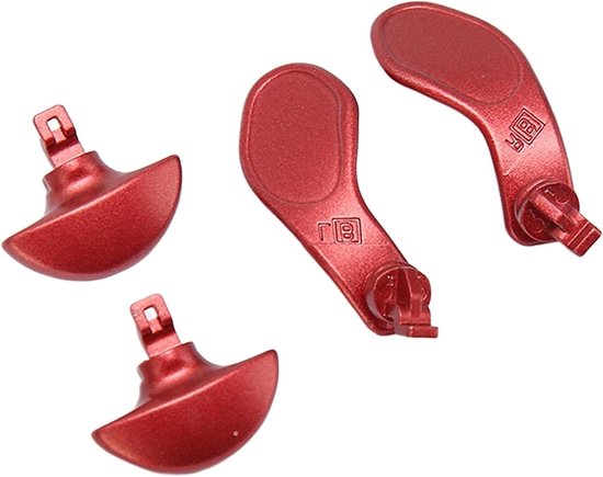 Metalen Peddels Controller - Rughaartriggers Extensietriggers - Gaming Prestaties Verbeteren - Matte Afwerking Vingers Controle - 4 Stuks - Rood van Merkloos
