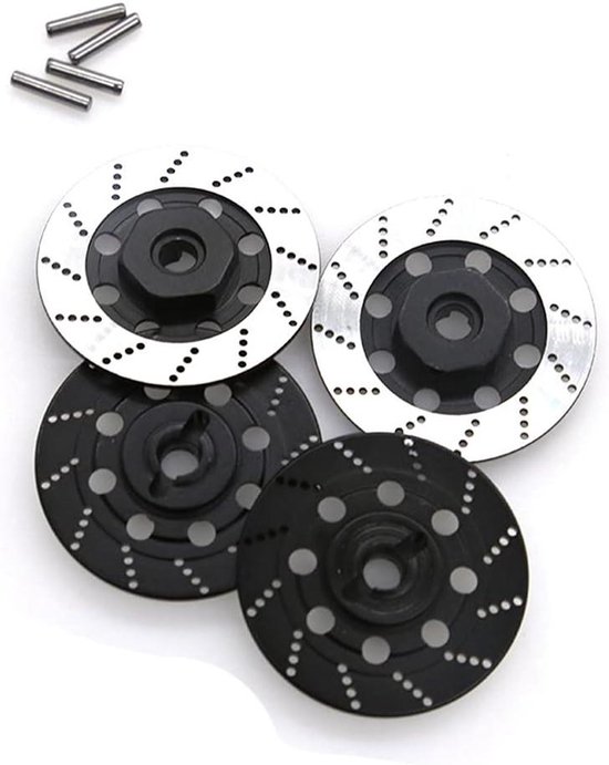 Metalen Remklauw Velgen - Hex Adapter - RC Auto Tuning - Duurzaam Metaal - 4 Stuks 12mm - Zwart