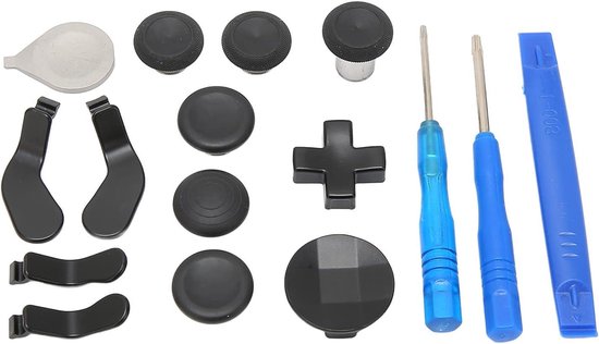 Metalen Thumbsticks Controller - Gaming Knoppen Set - Controller Personaliseren - Roestvrij Staal Coating - 13-in-1 Set - Zwart