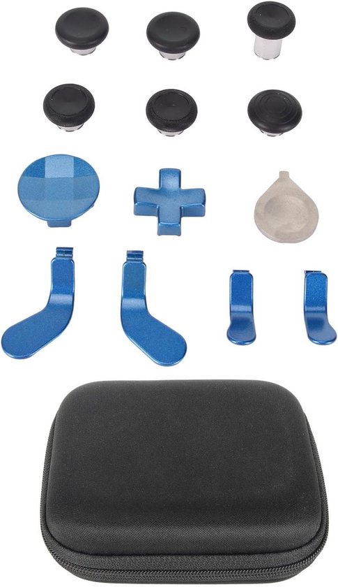 Metalen Thumbsticks Set - Vervangende Knoppen - Controller Upgraden - Magnetische Wisselmodus - 13-delig Pakket - Blauw van Merkloos