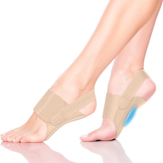 Middenvoetkussen voor dames van zachte gel, boogsteun voor platvoet, middenvoetsteun, hielsteun voor dagelijks gebruik en sport (huidtint)