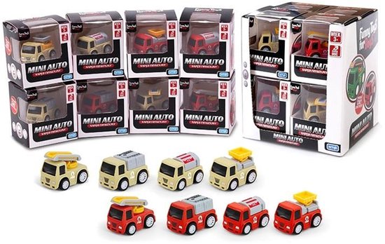 Mini Auto Speelgoed 5cm - Verrassingsmodel met Frictie van Toi-Toys.