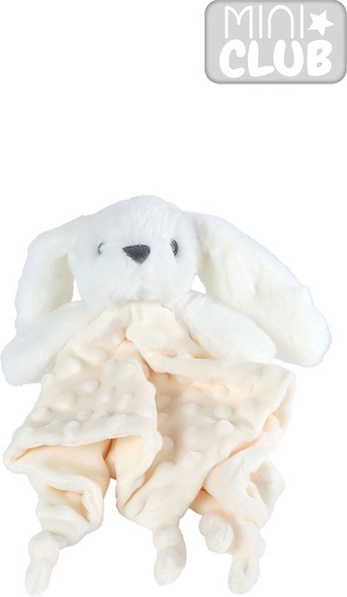 Mini Club knuffeldoekje konijn structuur pluche 30cm Off white/ecru van Mini Club
