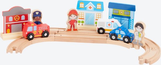 Mini Matters Houten Autobaan | 22 Delig Houten Set | Houten Speelgoed van Mini Matters