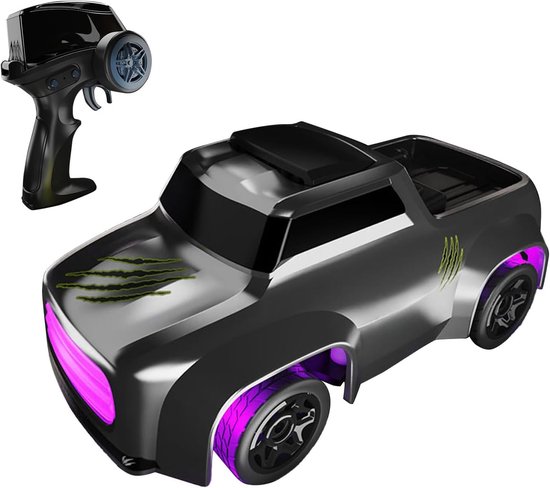 Mini RC Auto - Drift Auto - Desktop Racen - Vierwielaandrijving - 7.5 cm - Grijs