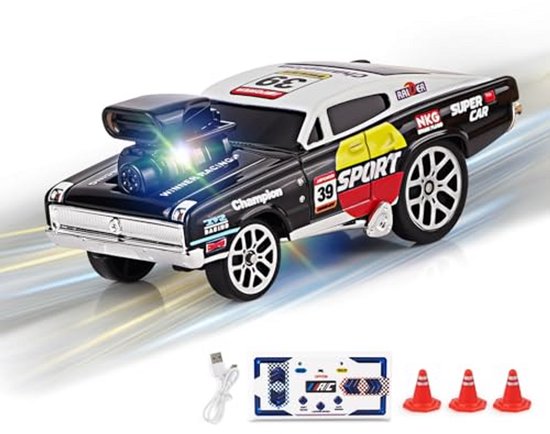 Mini RC Drift Auto 1:64 - Met afstandsbediening en 3 snelheden - Cadeau 6+ van Merkloos