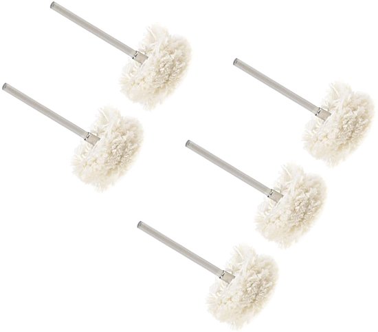 Mini stof schuurwiel 25 mm diameter. 8 mm dikte 2,35 mm schacht geel rond polijsten kit - (gebruik: voor draaistaaf gereedschap) 5 stuks van MINI