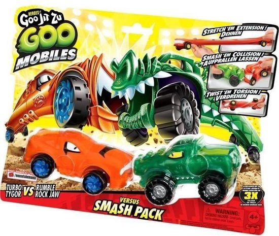 Miniatuurvoertuigen - Moose Toys - Goo Mobiles - Turbo Tyger Vs Rumbler Jaw van Merkloos