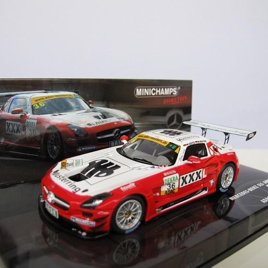 Minichamps 1:43 Mercedes-Benz SLS AMG GT3 MS Racing n°36, ADAC GT Masters 2011 - Götz / Mayer, Limited Edition 1/511 van Minichamps