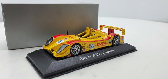 Minichamps PORSCHE 1/43 - RS SPYDER DHL #6 - WAP 02060916 FABRIKANT DOOS - Modelauto - Schaalmodel - Model auto - Miniatuurautos - Miniatuur auto van Minichamps