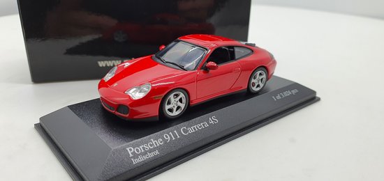 Minichamps Porsche 911 Carrera 4S 1:43 2001 Rood - Modelauto - Schaalmodel - Model auto - Miniatuurautos - Miniatuur auto van Minichamps