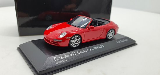 Minichamps Porsche 911 Carrera S Cabriolet 1:43 2005 Rood - Modelauto - Schaalmodel - Model auto - Miniatuurautos - Miniatuur auto van Minichamps
