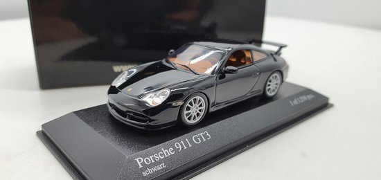 Minichamps Porsche 911 GT3 1:43 2003 Zwart - Modelauto - Schaalmodel - Model auto - Miniatuurautos - Miniatuur auto van Minichamps