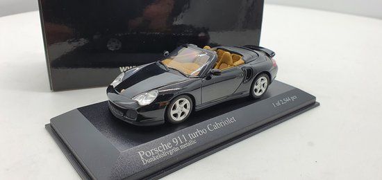 Minichamps Porsche 911 Turbo Cabriolet 1:43 2003 Green Metallic - Modelauto - Schaalmodel - Model auto - Miniatuurautos - Miniatuur auto van Minichamps