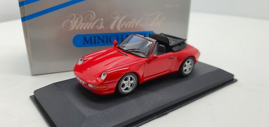 Minichamps Porsche 993 Cabrio 1:43 Rood - Modelauto - Schaalmodel - Model auto - Miniatuurautos - Miniatuur auto van Minichamps
