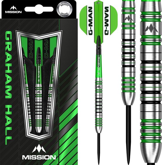 Mission Graham Hall Black & Green 90% - Dartpijlen van Mission