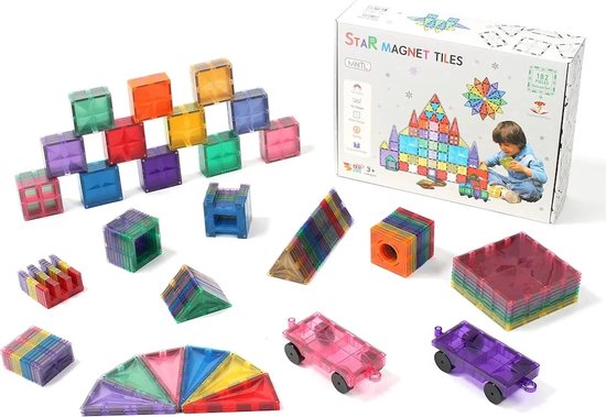 MNTL Magnetic Tiles Magnetische Tegels Rainbow sterren - 182 stuks van MNTL