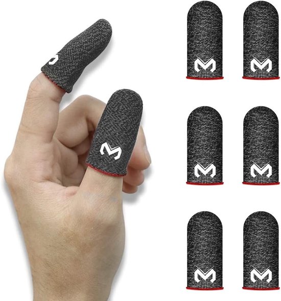 Mobile Gaming Finger Sleeves (6-pack) - Anti-woat Effect voor PUBG en Andere Spellen - Inclusief Microvezeldoek voor Optimaal Gebruik