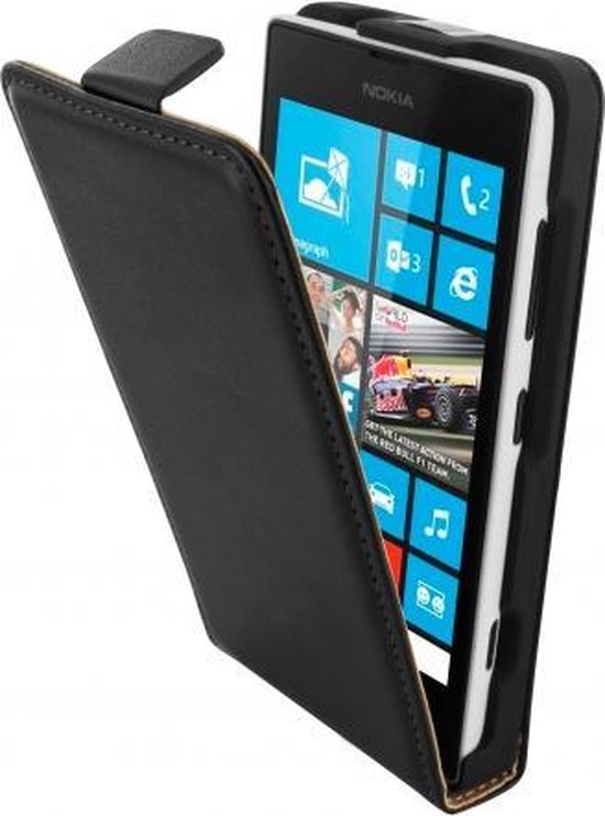 Mobiparts Essential Flip Case Nokia Lumia 520 / 525 Black van Merkloos