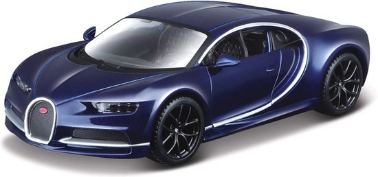 Modelauto Bugatti Chiron 1:32 blauw - speelgoed auto schaalmodel van Merkloos