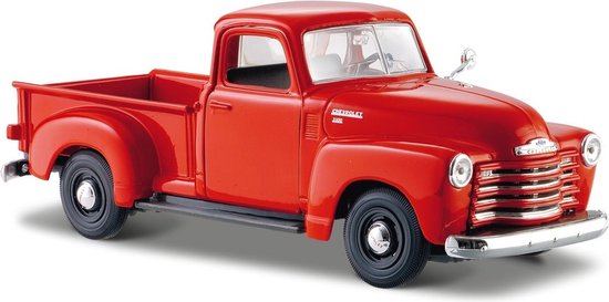 Modelauto Chevrolet 3100 pick up 1950 rood 1:24 - speelgoed auto schaalmodel van Welly