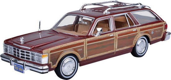 Modelauto Chevrolet LeBaron Town and Country 1979 bruin 22 cm - Schaal 1:24 - Speelgoedauto - Miniatuurauto van Whitebox