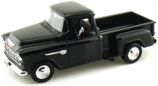 Modelauto Chevrolet Stepside 5100 1955 zwart 22 x 8 x 6 cm - Schaal 1:24 - Speelgoedauto - Miniatuurauto van IdentiteitsMarketing