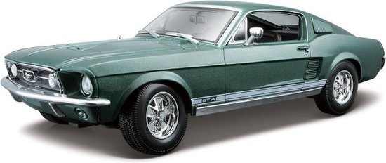 Modelauto Ford Mustang Fastback groen 1967 1:18 - speelgoed auto schaalmodel van Merkloos