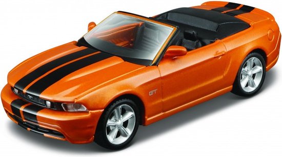 Modelauto Ford Mustang GT Convertible 2010 oranje 14 x 6 x 4 cm - Schaal 1:32 - Speelgoedauto - Miniatuurauto van Jamara