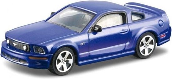 Modelauto Ford Mustang GT Italiaans design blauw 10 cm schaal 1:43 - speelgoed auto schaalmodel van Bburago