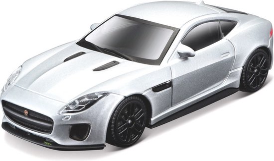 Modelauto Jaguar F-Type geel/zwart 9,5 cm 1:43 - speelgoed auto schaalmodel van Buurman & Buurman.
