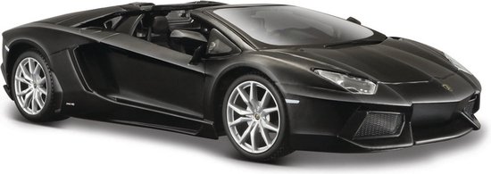 Modelauto Lamborghini Aventador matzwart 1:24 - speelgoed auto schaalmodel van Bburago