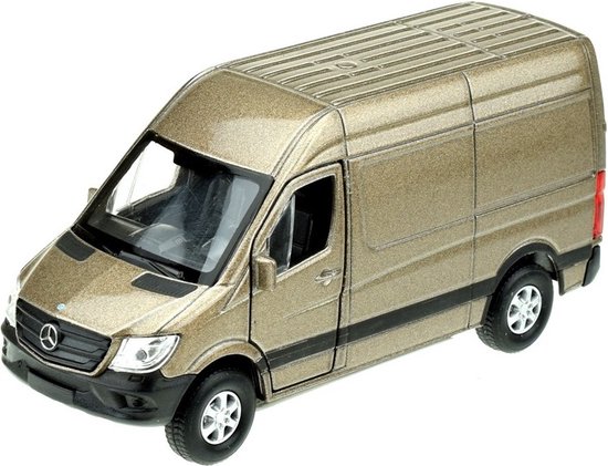 Modelauto Mercedes Benz Sprinter taupe 1:34 van Welly
