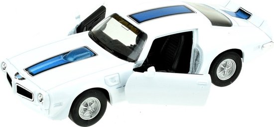Modelauto Pontiac Firebird Trans Am 1972 wit/blauw 1:34 van Welly