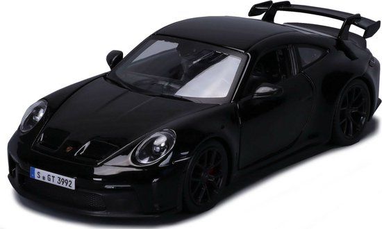 Modelauto - Porsche 911 GT3 - zwart - 19 cm - schaal 1:24 - speelgoed auto van Merkloos