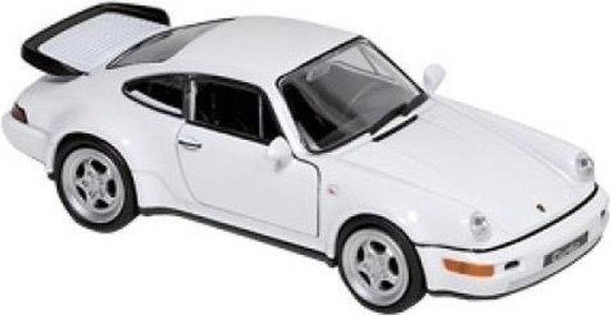 Modelauto Porsche 964 Carrera wit 1:34 - speelgoed auto schaalmodel van Bburago