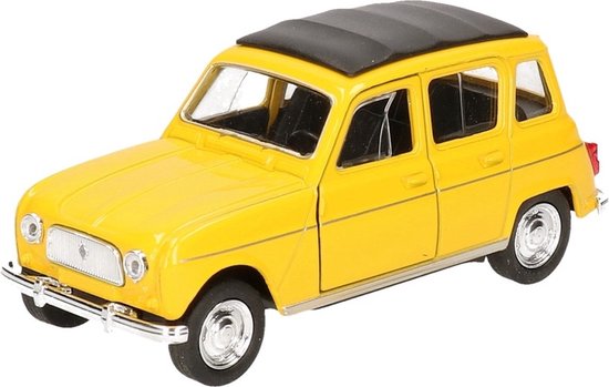Modelauto Renault 4 geel 11,5 cm - speelgoed auto schaalmodel van Toi-Toys.