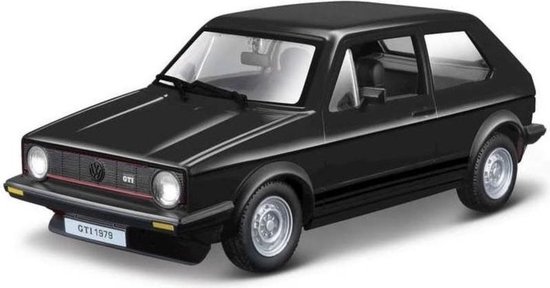 Modelauto Volkswagen Golf MK1 1979 zwart 1:24 - speelgoed auto schaalmodel van Merkloos